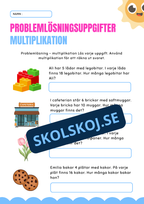 Problemlösningsuppgifter - Multiplikation - Åk 3 - 4