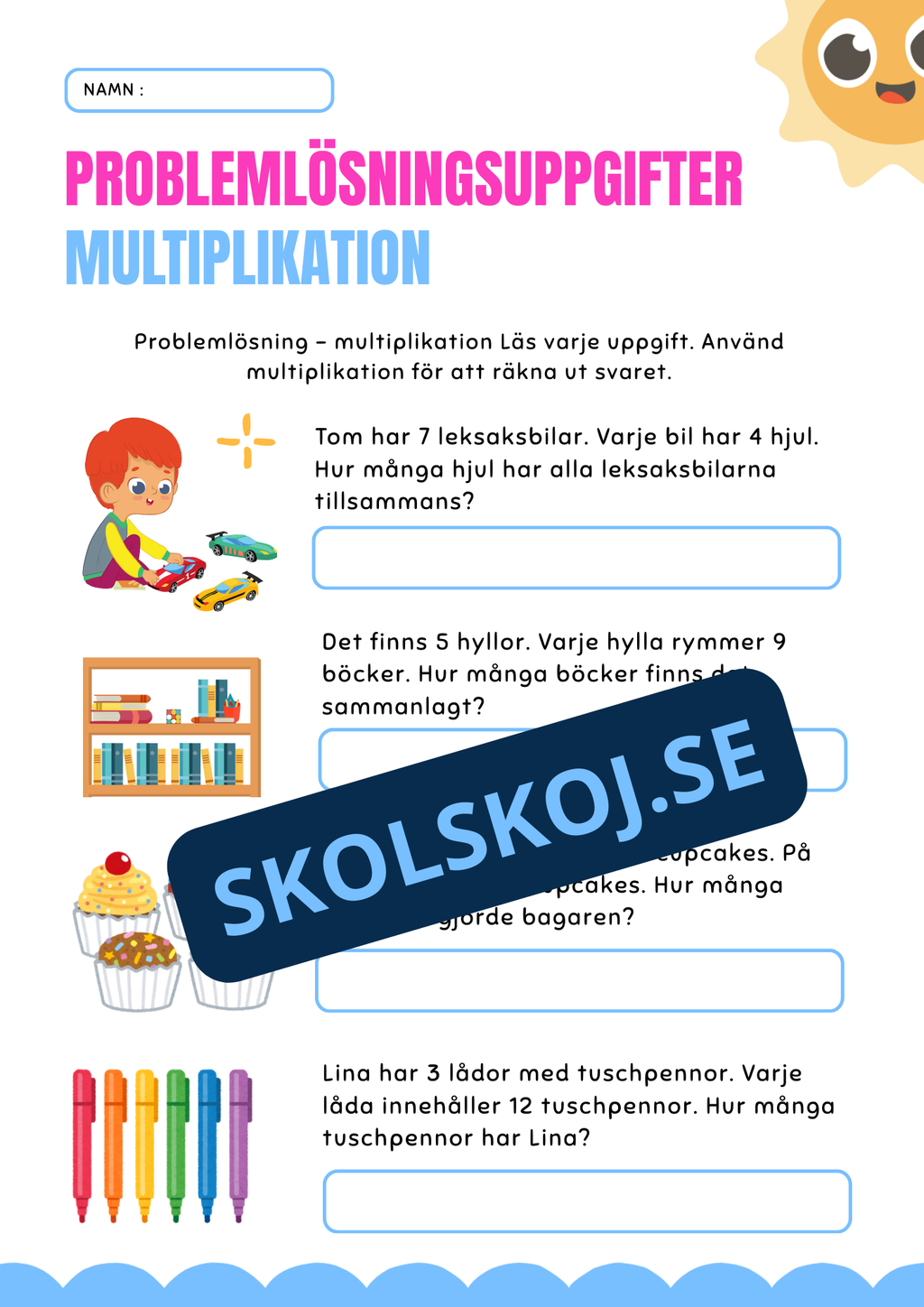 Problemlösningsuppgifter - Multiplikation - Åk 3 - 4