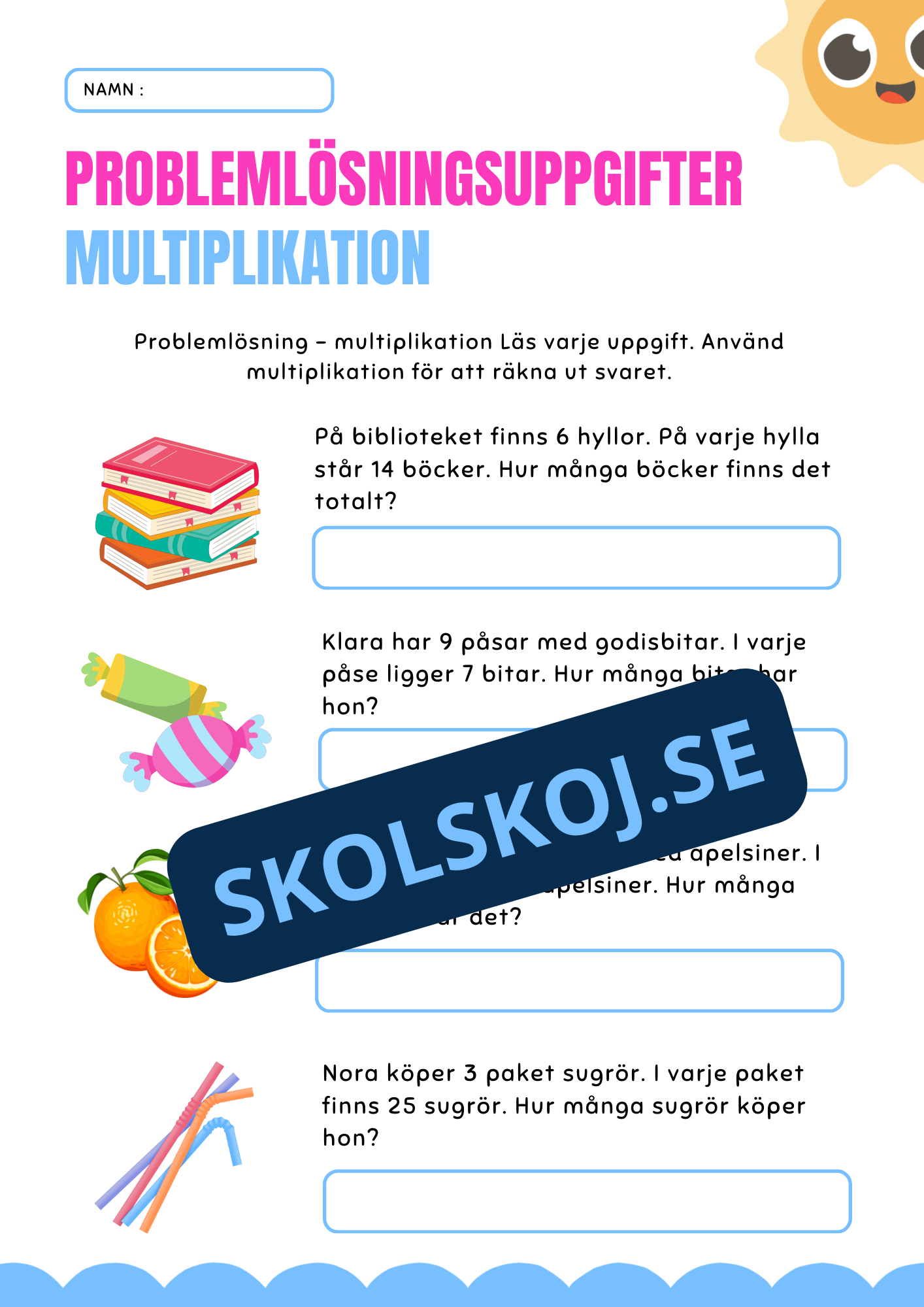 Problemlösningsuppgifter - Multiplikation - Åk 3 - 4