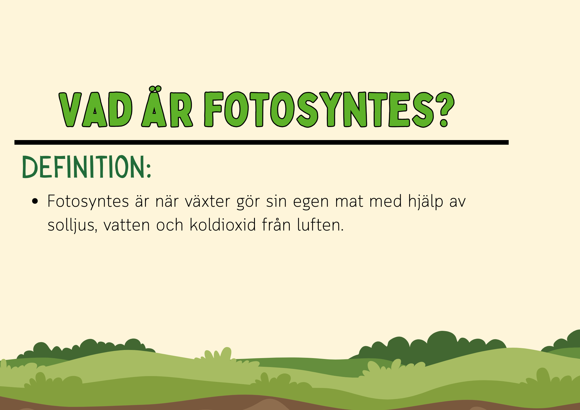 Fotosyntes - Häfte - Årskurs 4 - 5