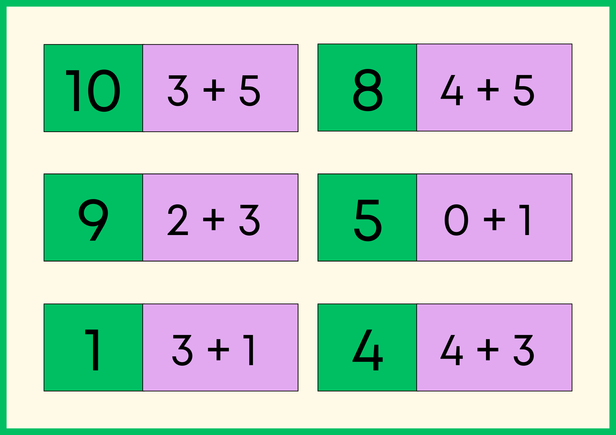 Plus-domino – Spelkort