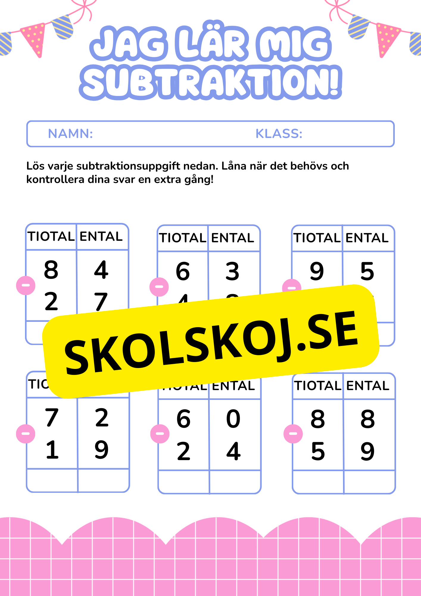 Jag lär mig subtraktion - Häfte