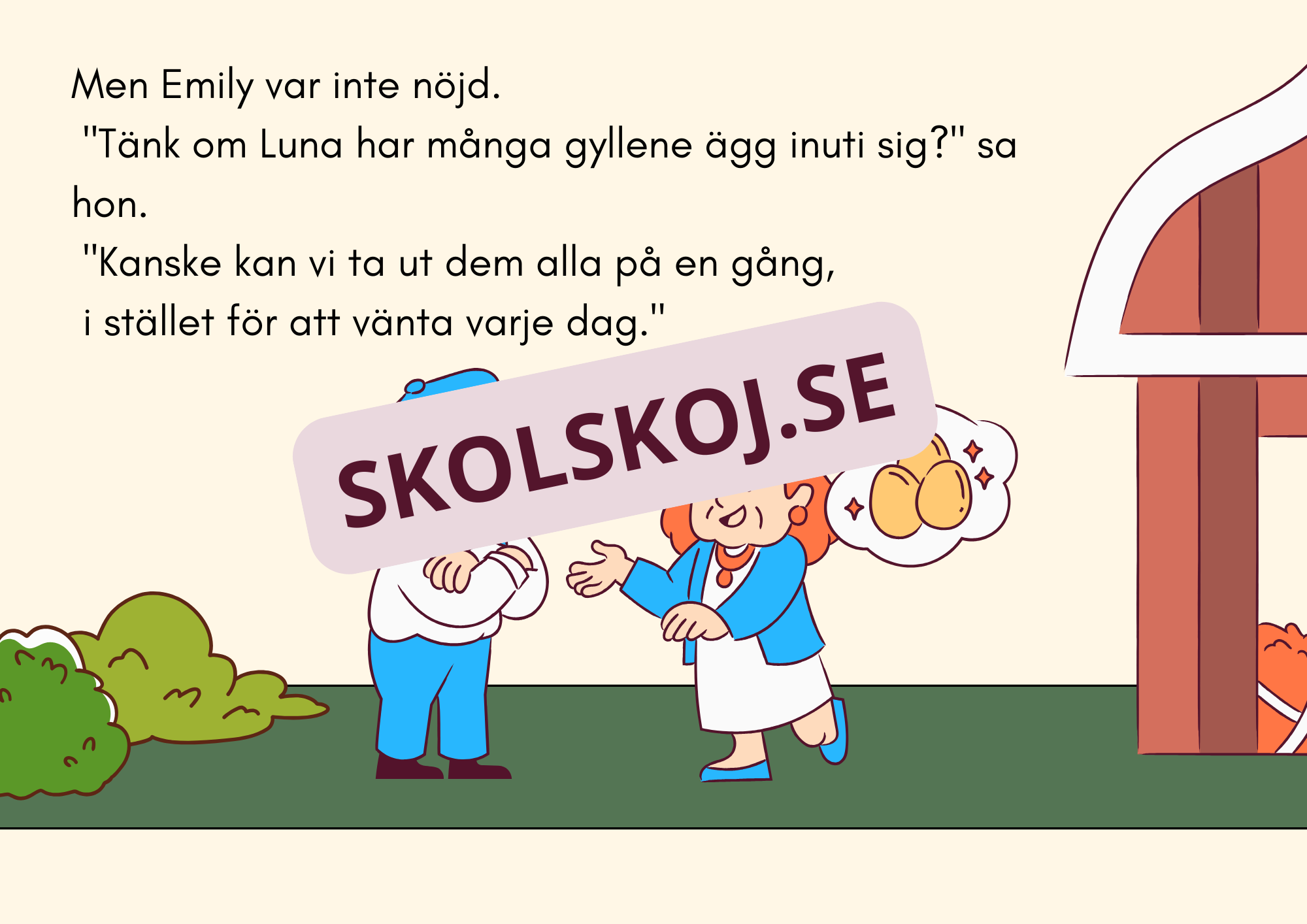 Gåsen och de gyllene äggen - Läsförståelse
