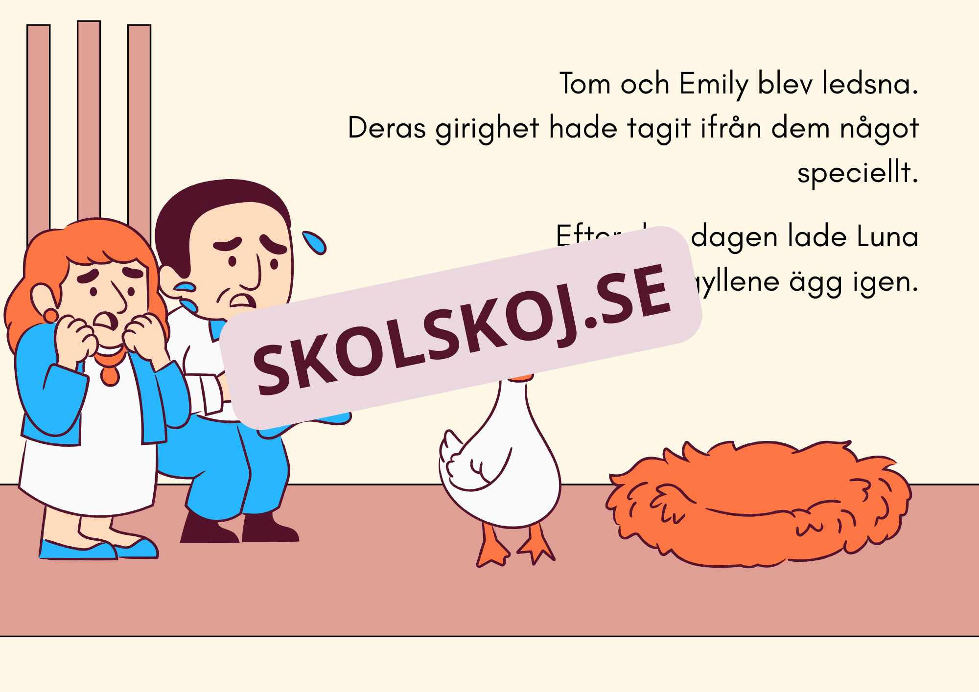 Gåsen och de gyllene äggen - Läsförståelse
