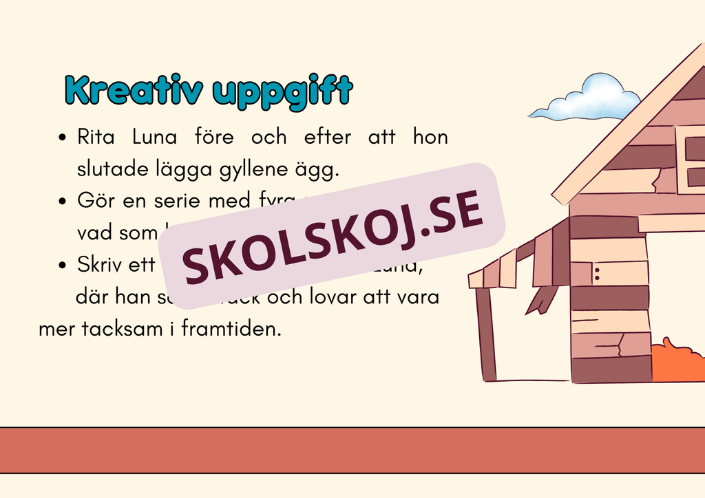 Gåsen och de gyllene äggen - Läsförståelse