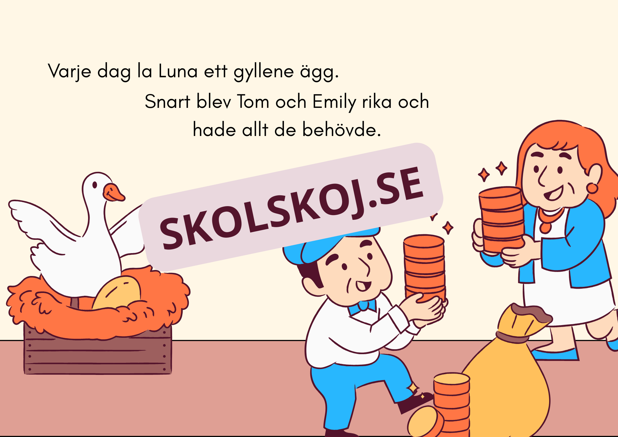 Gåsen och de gyllene äggen - Läsförståelse