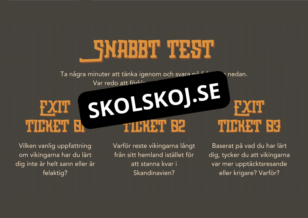 Vikingarna - Presentation + Exit tickets