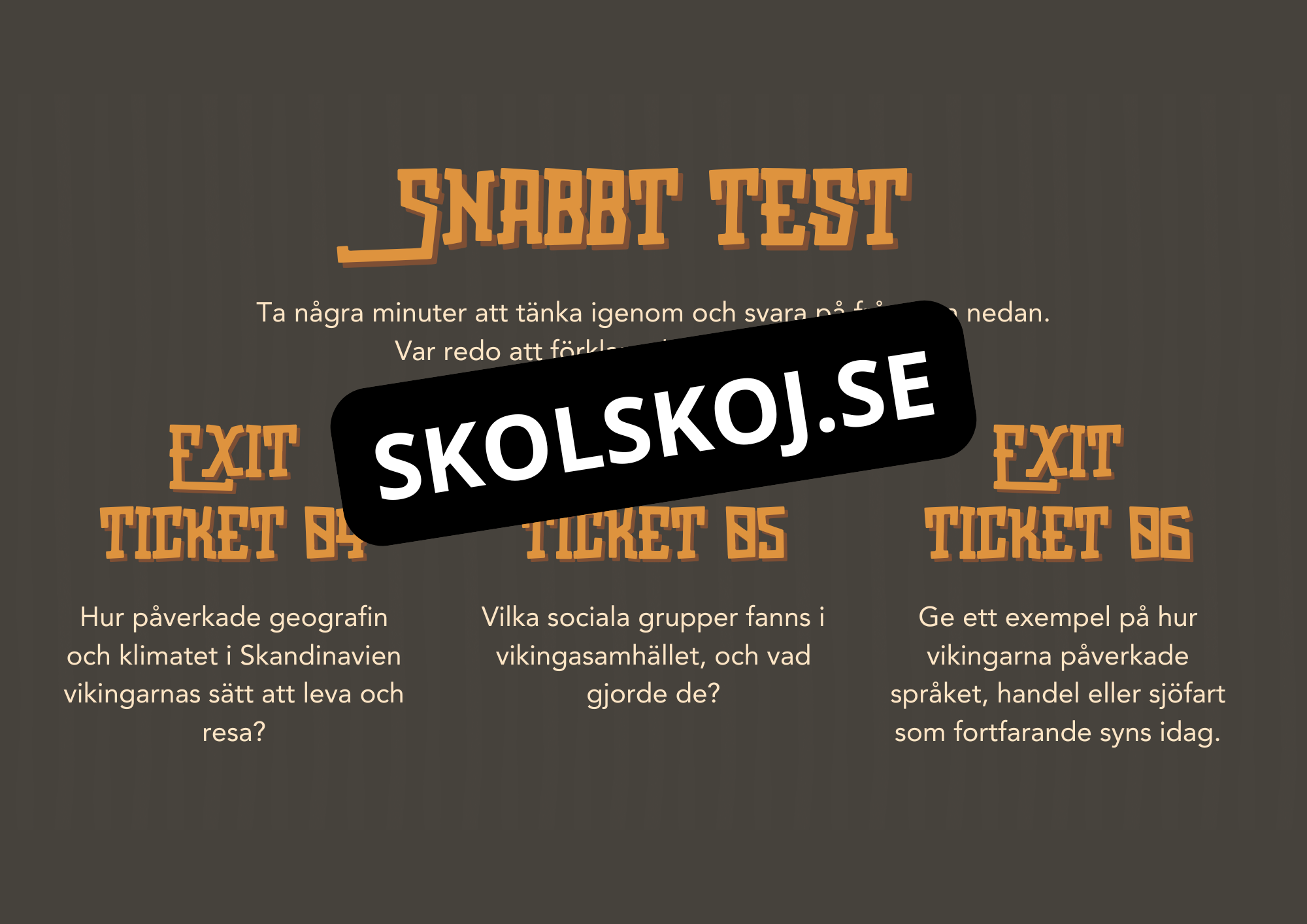 Vikingarna - Presentation + Exit tickets