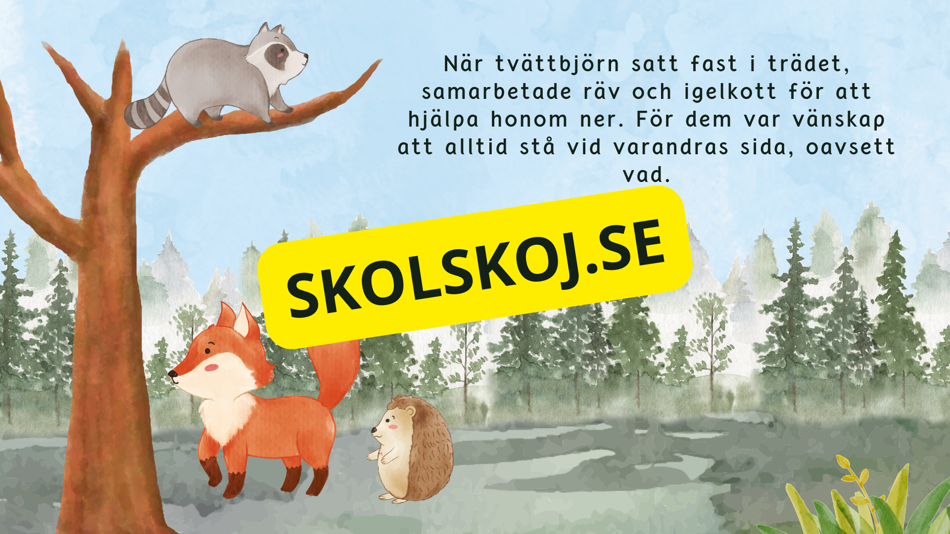 Den speciella vänskapen mellan räv, tvättbjörn och igelkott