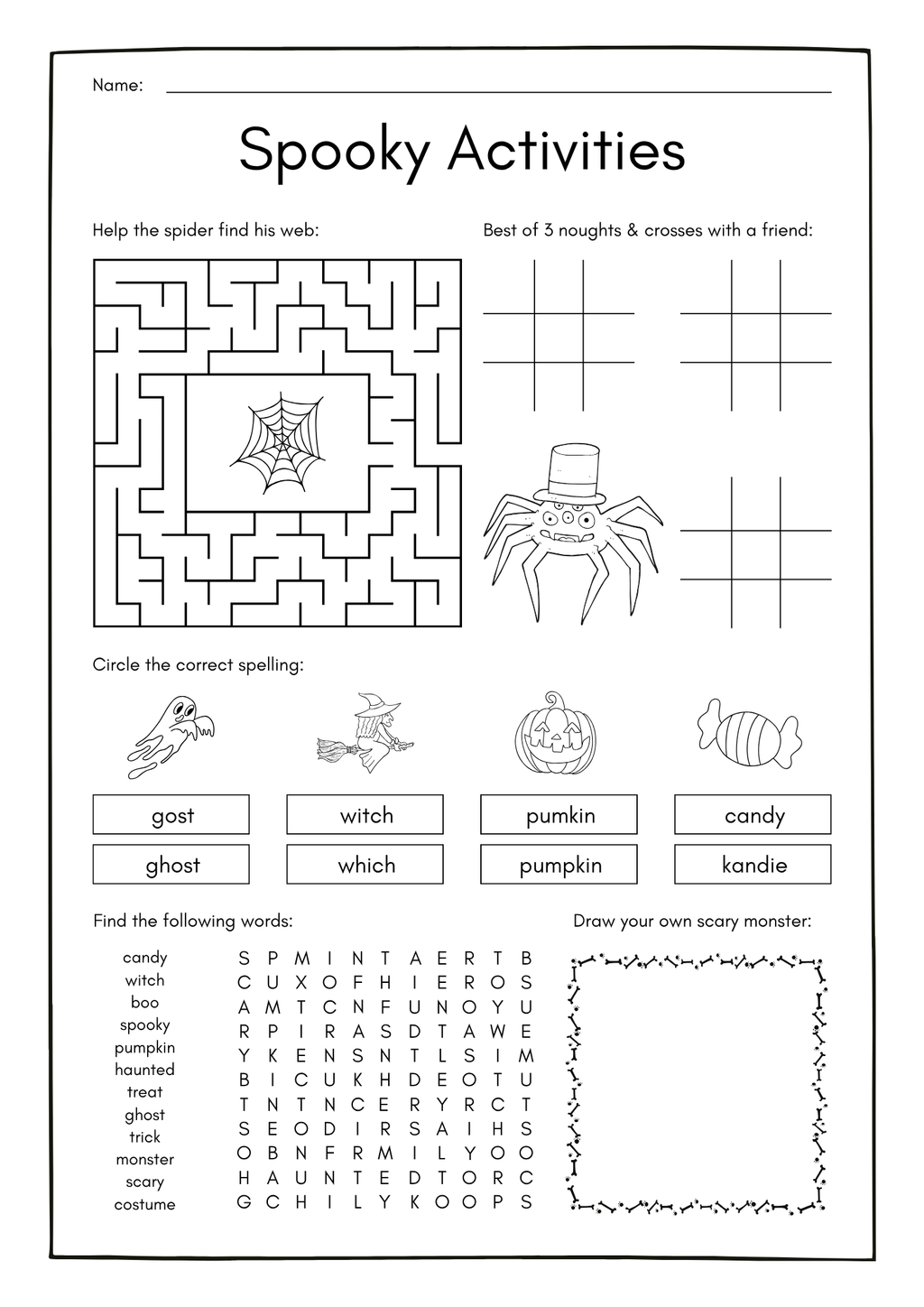 Spooky Halloween - Activity book - Engelska