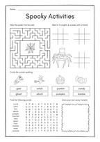 Spooky Halloween - Activity book - Engelska