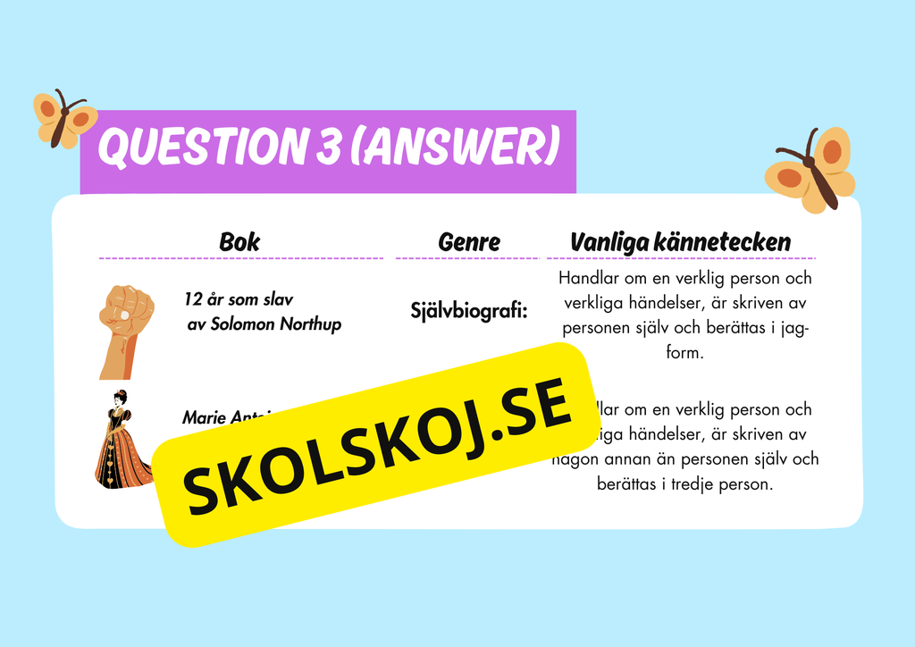 Bokgenrer - Presentation - Uppgifter