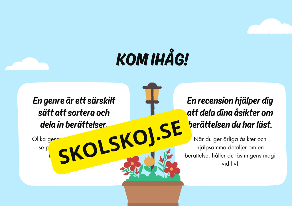 Bokgenrer - Presentation - Uppgifter