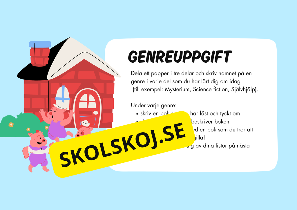 Bokgenrer - Presentation - Uppgifter