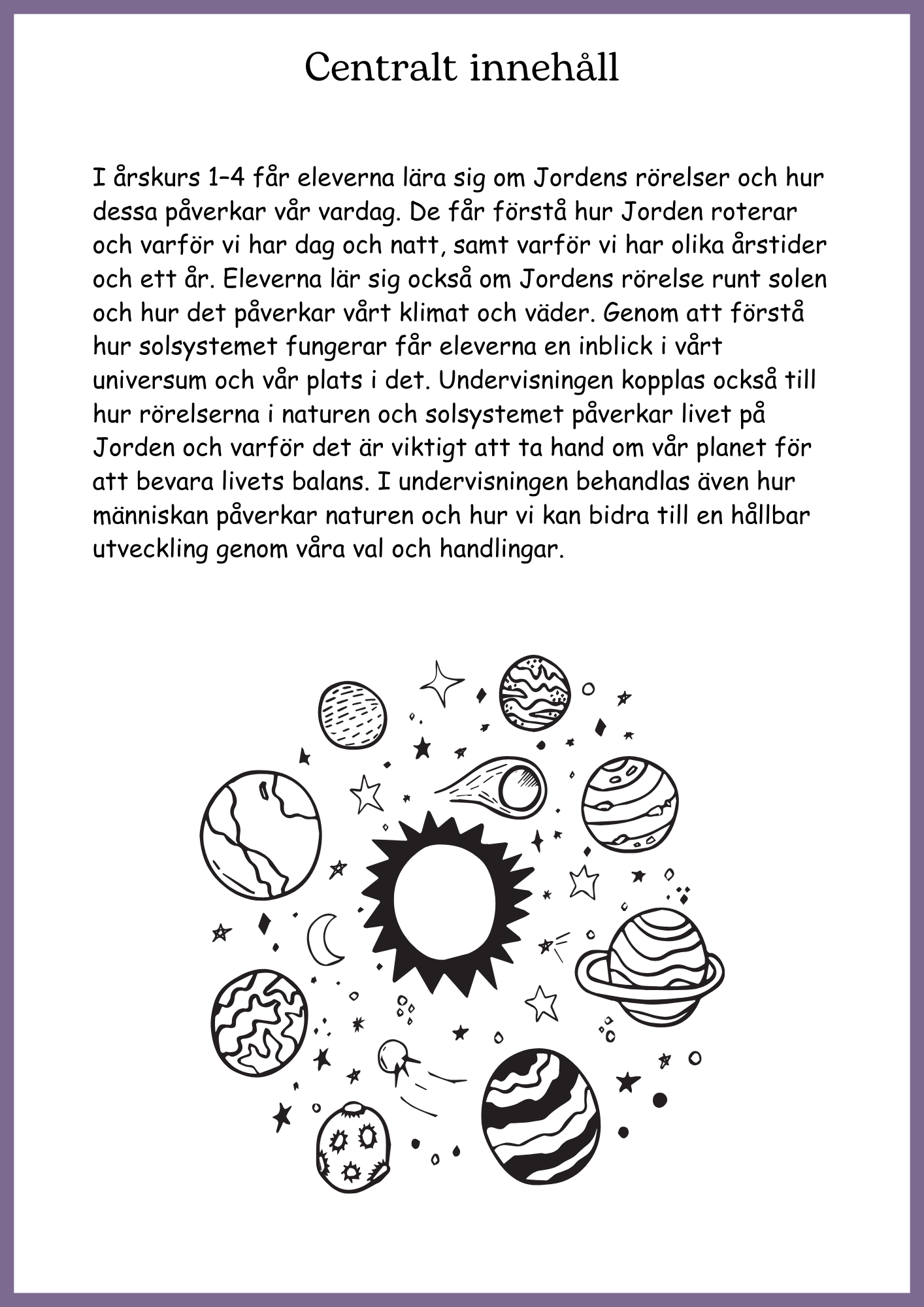 Jordens rörelser och vår plats i universum - Åk 4 - 6