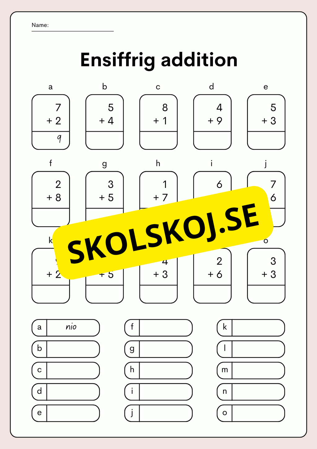 Plusskoj med siffror