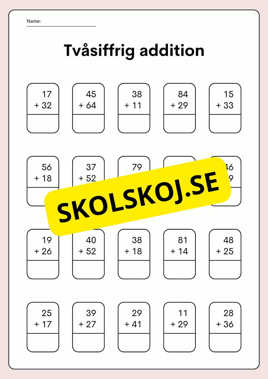 Plusskoj med siffror