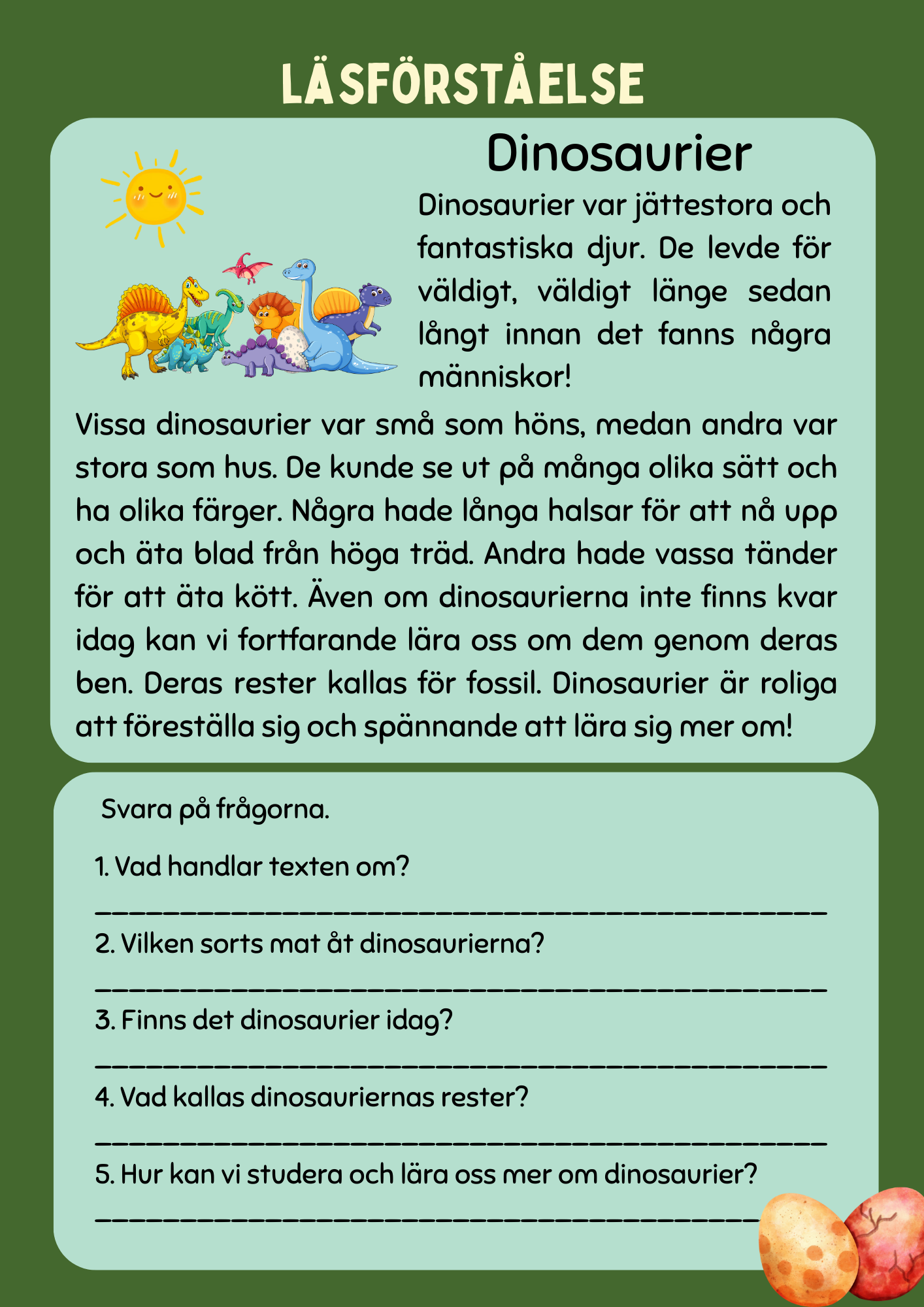 Läsförståelse - Häfte - Årskurs 2 - 3