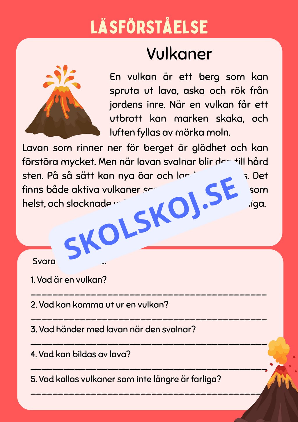 Läsförståelse - Häfte - Årskurs 2 - 3