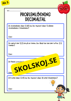Decimaltal - Problemlösning