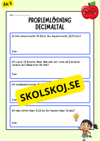 Decimaltal - Problemlösning