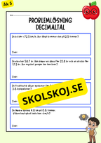 Decimaltal - Problemlösning