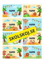 Namnlappar - Djurtema - Redigerbara (Powerpoint)