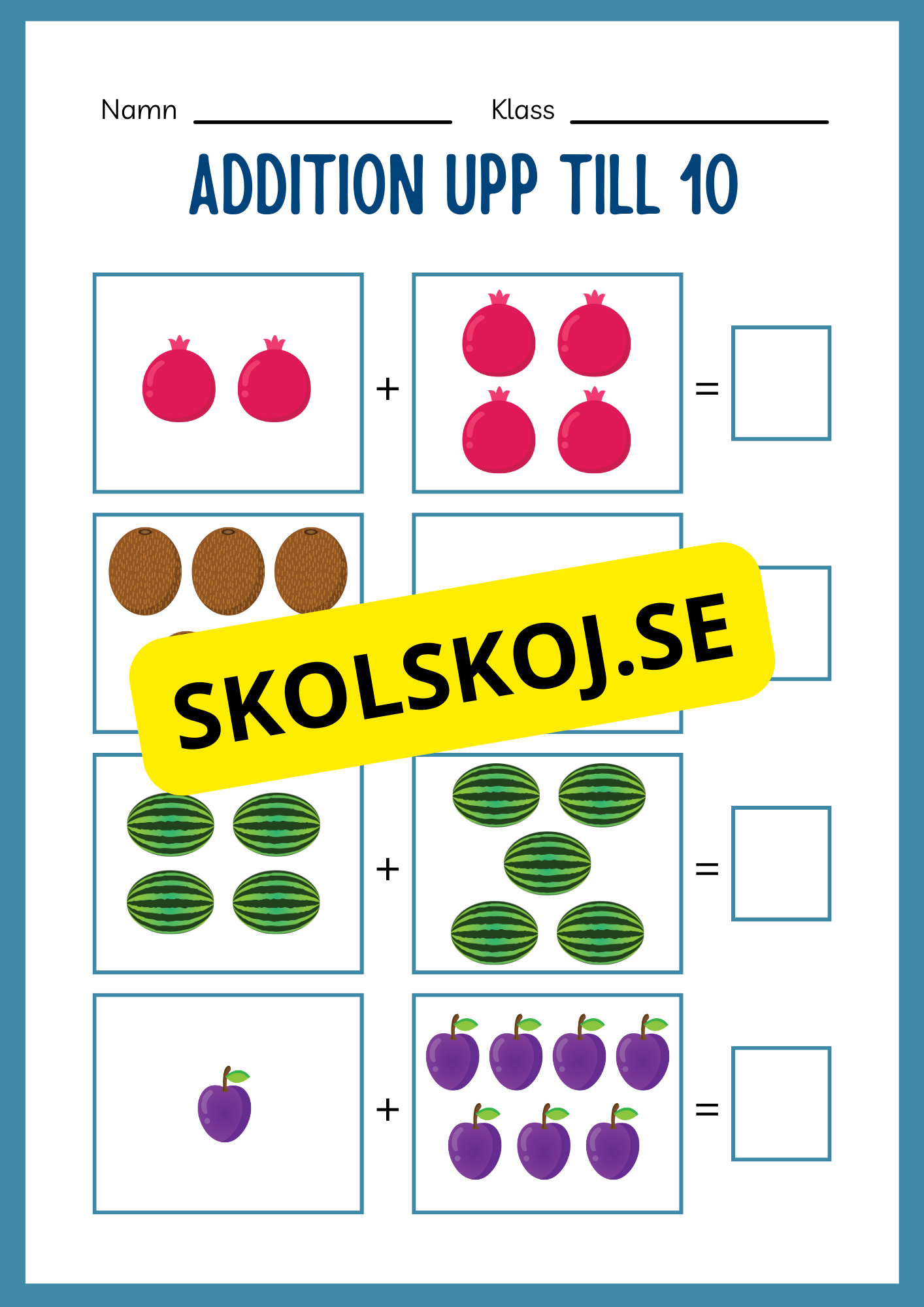 Addition 0 - 20 - Häfte