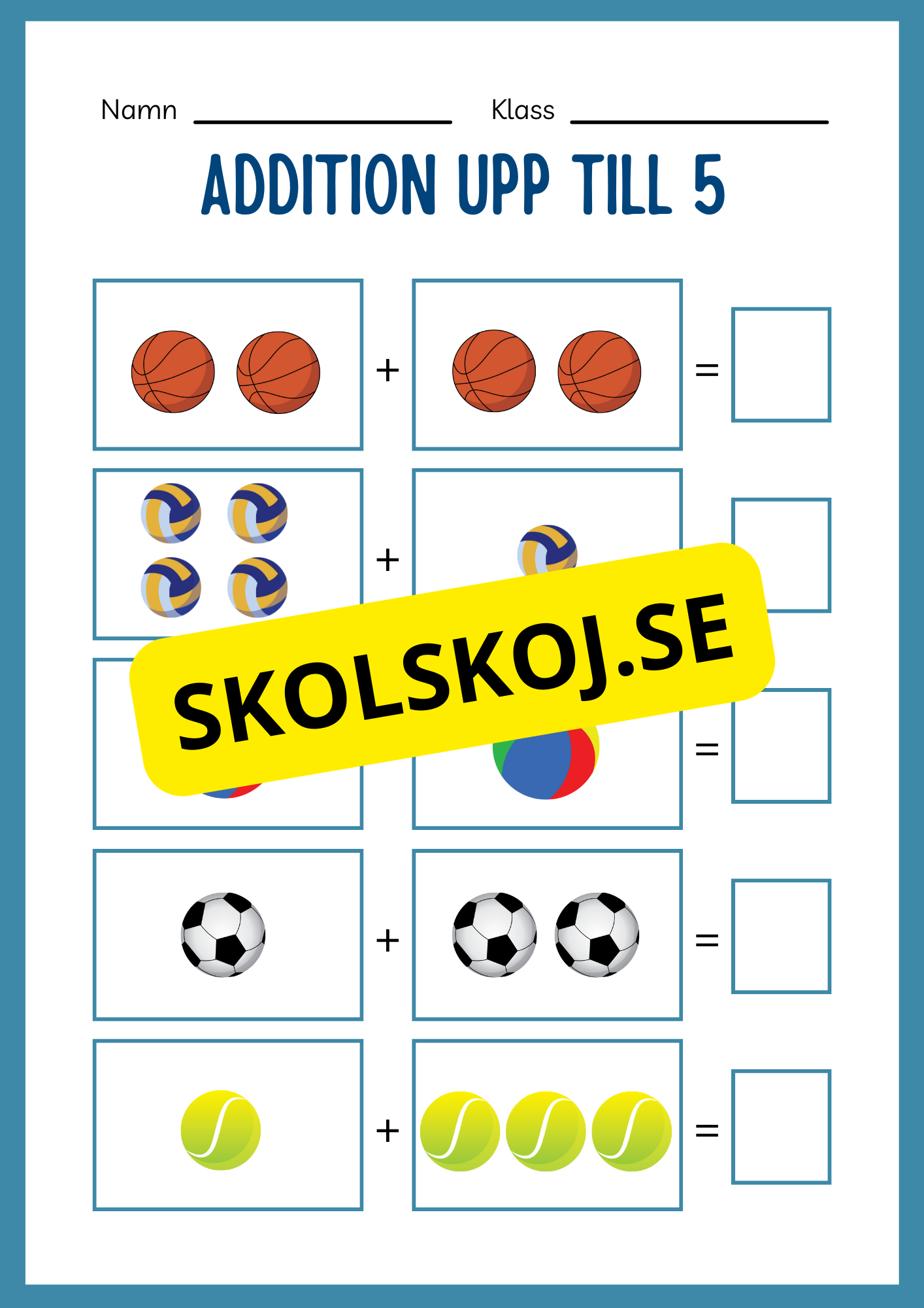 Addition 0 - 20 - Häfte