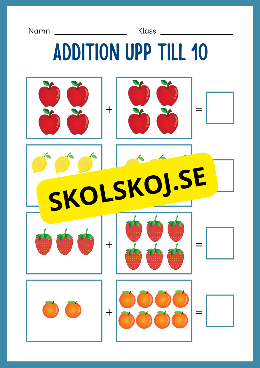 Addition 0 - 20 - Häfte