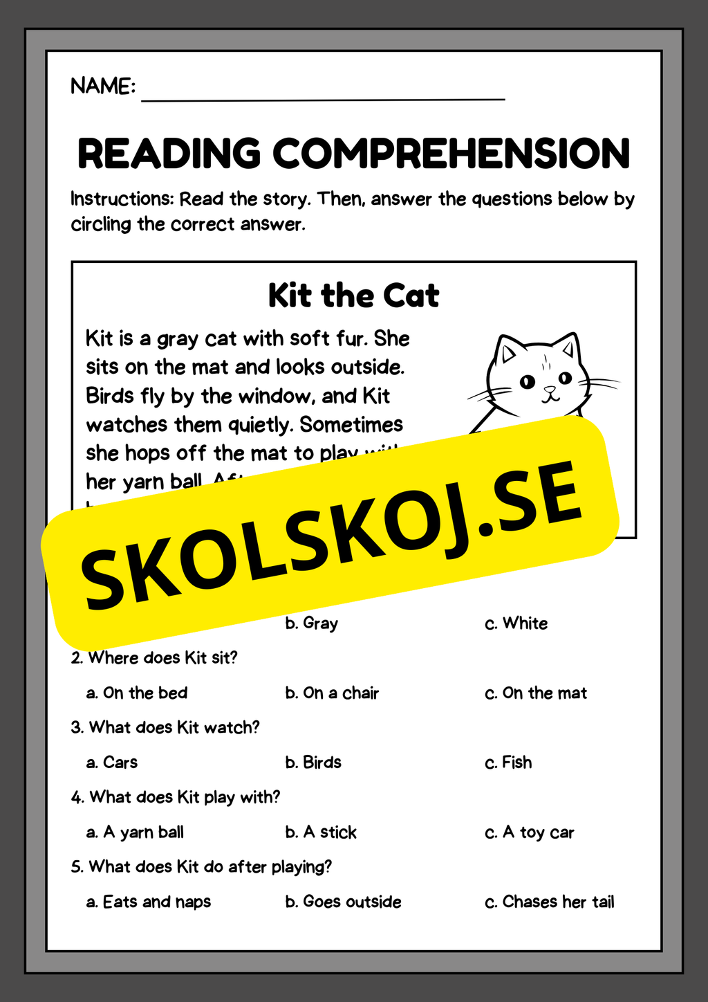 Reading comprehension - English