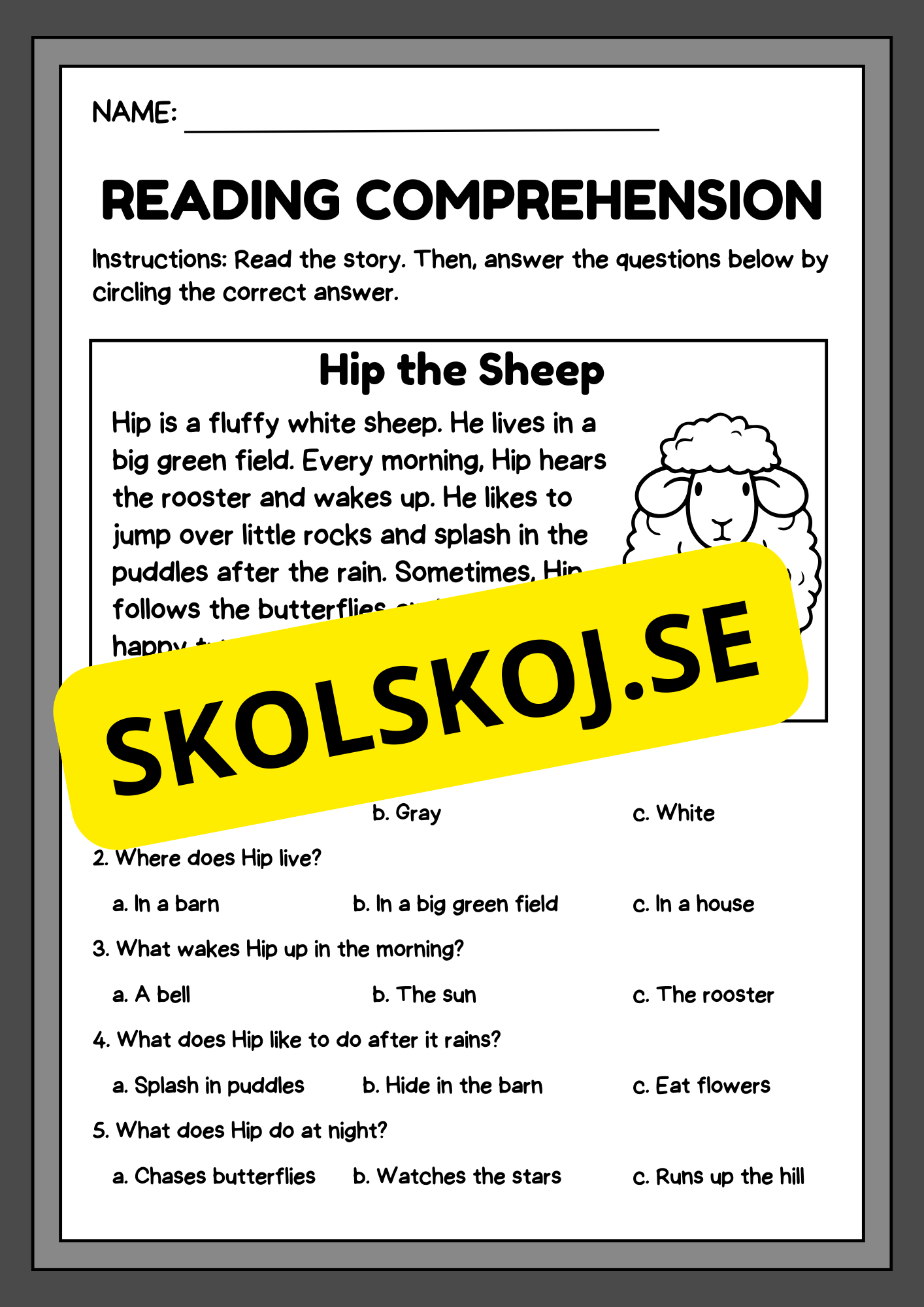 Reading comprehension - English
