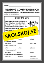Reading comprehension - English