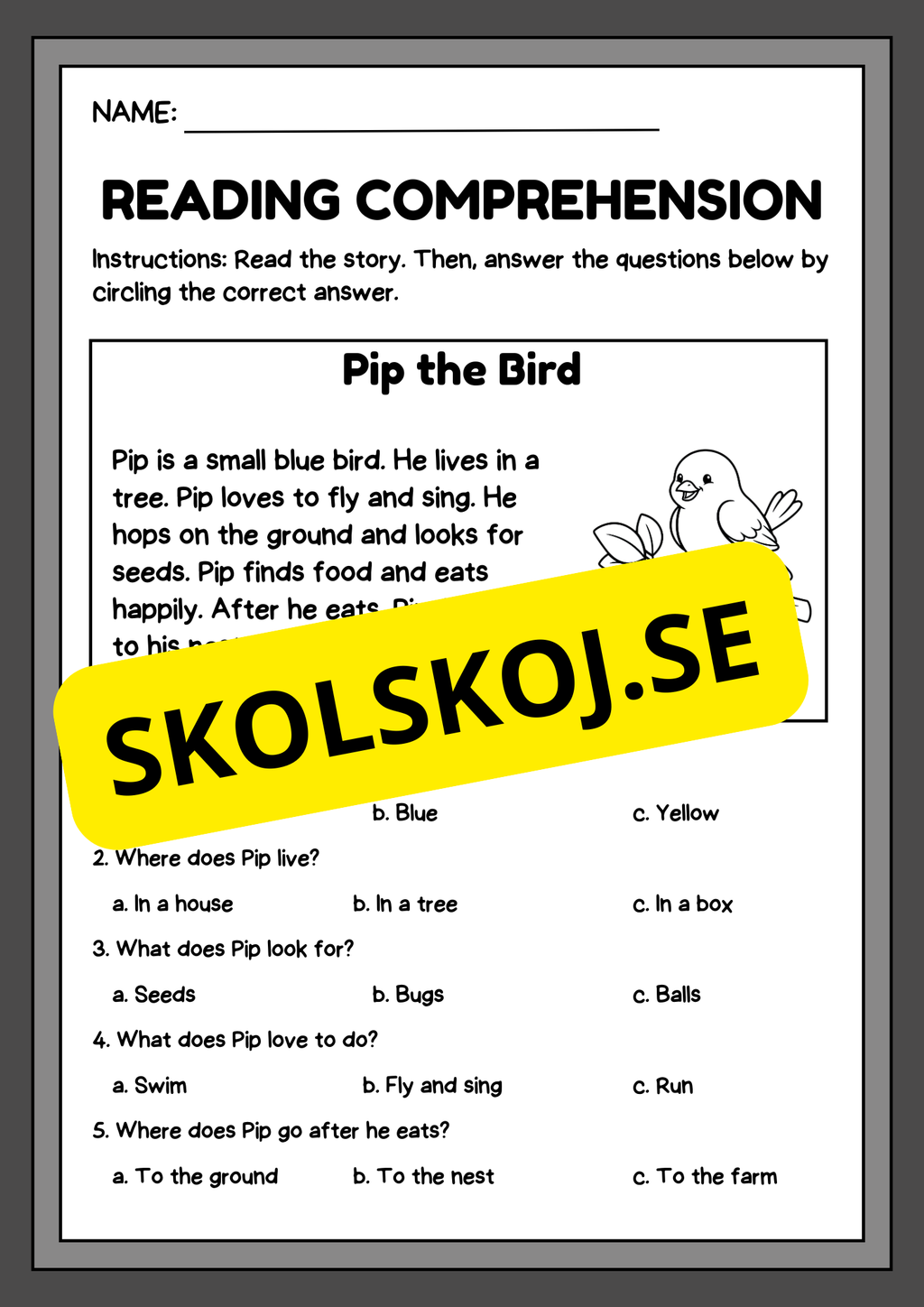 Reading comprehension - English