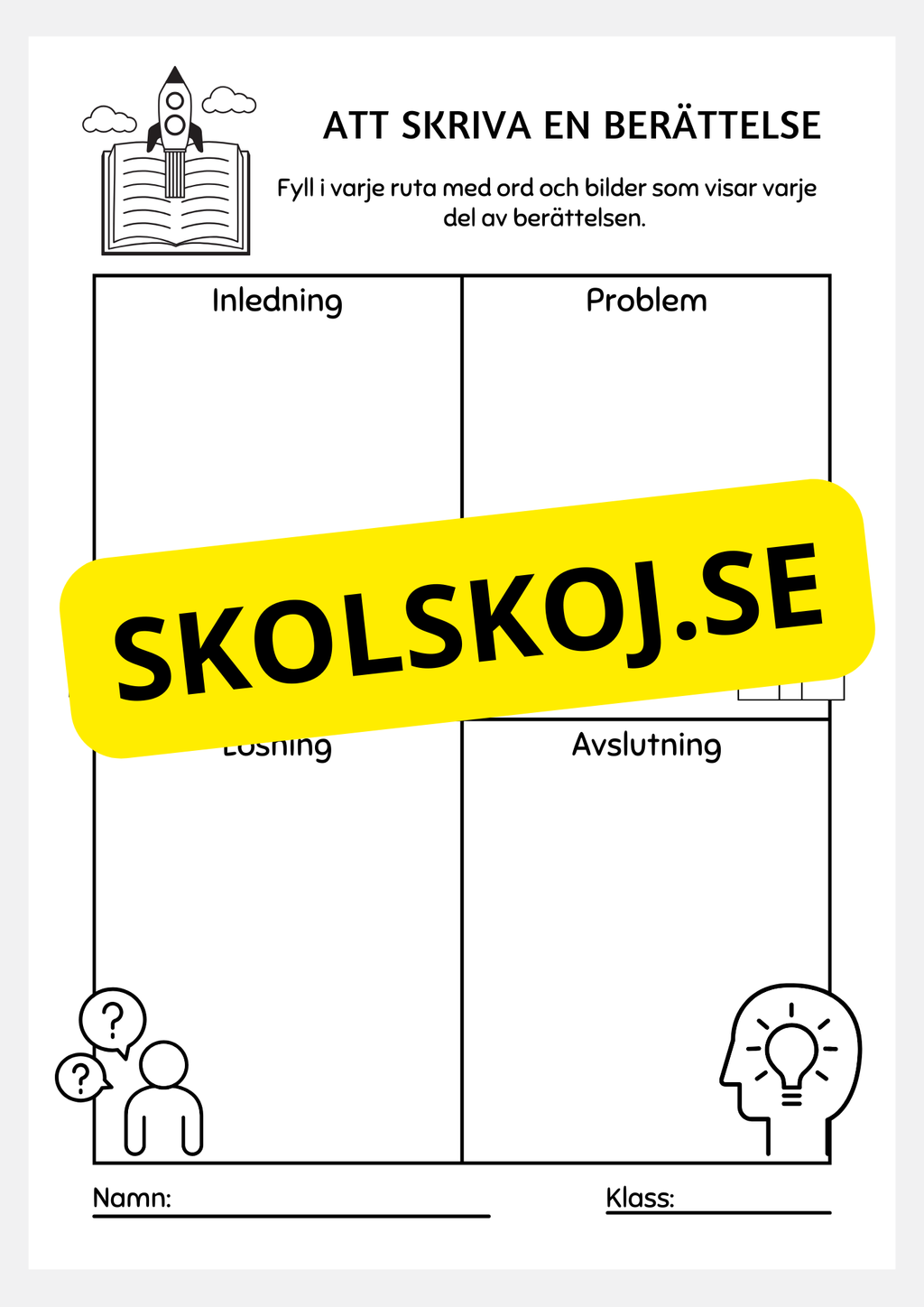 Att skriva en berättelse - Mallar