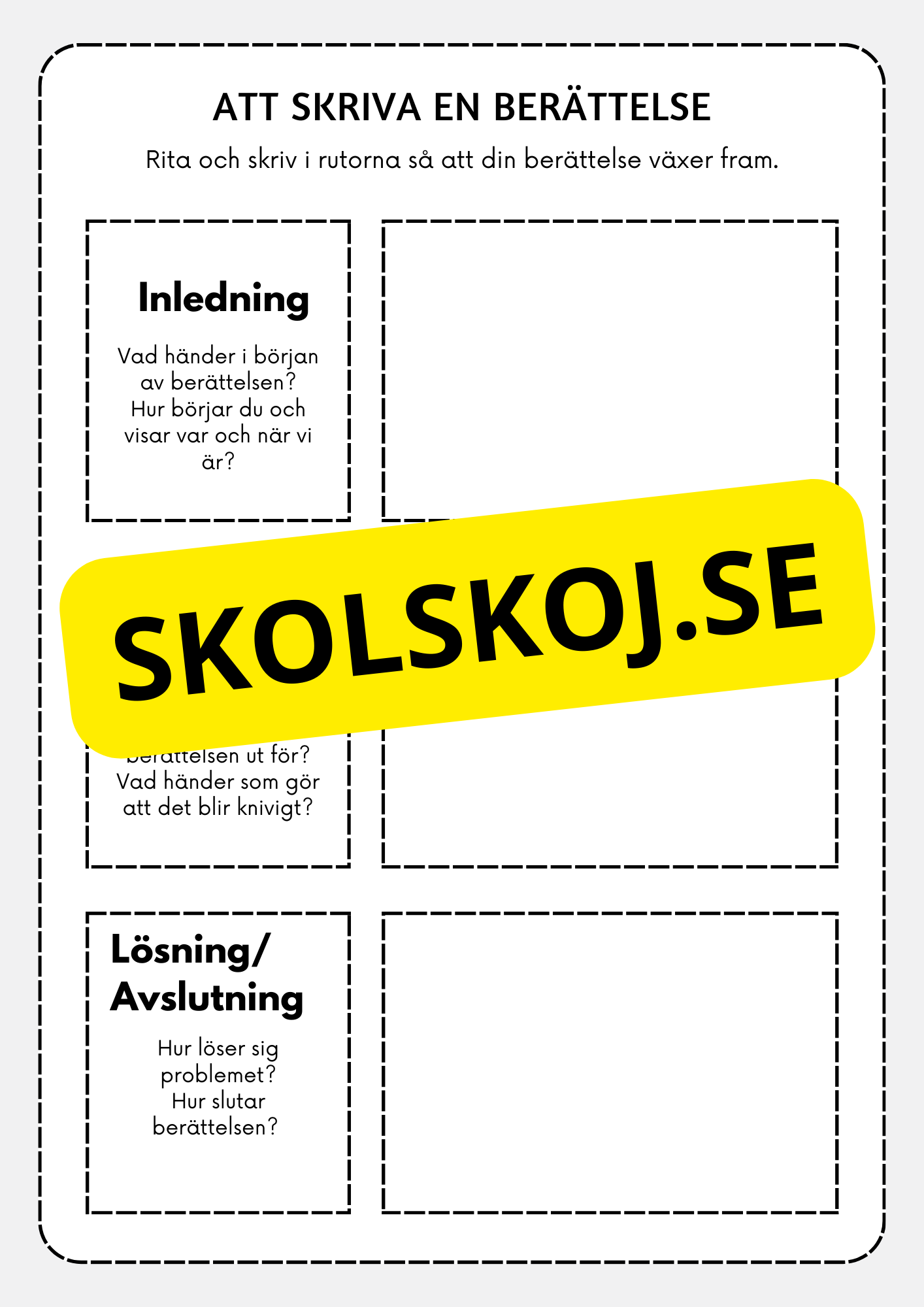 Att skriva en berättelse - Mallar