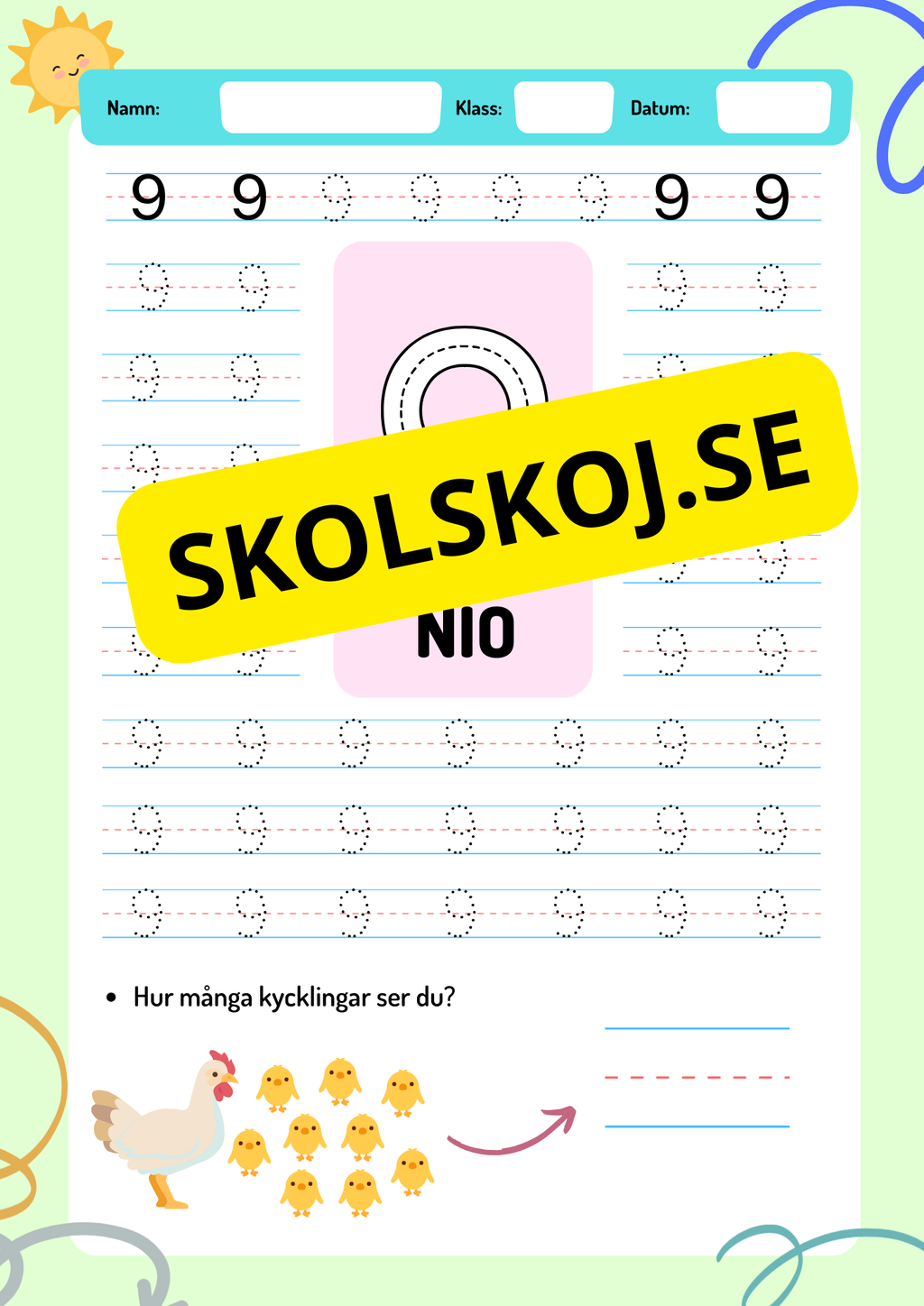 Vi lär oss siffror - 0 - 9