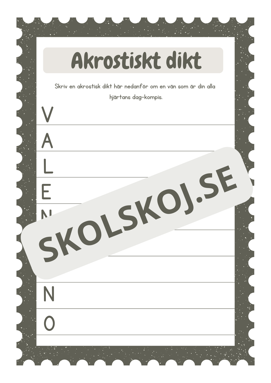 Alla hjärtans dag - Häfte