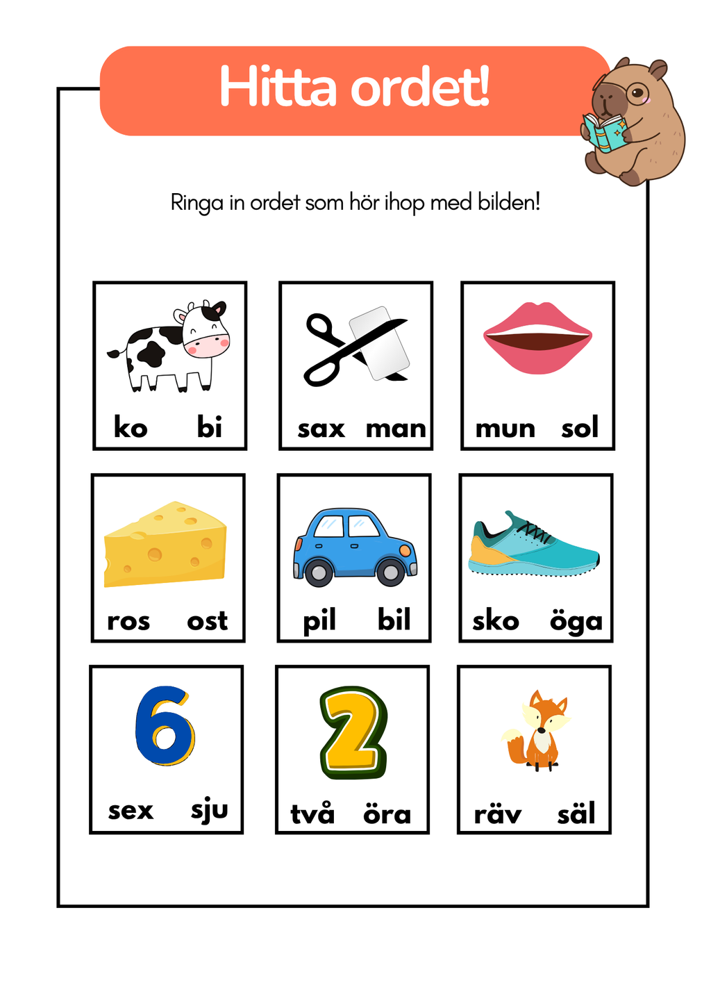 Fyll i och hitta rätt ord