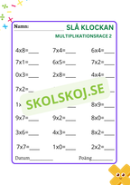 Slå klockan - Multiplikationsrace