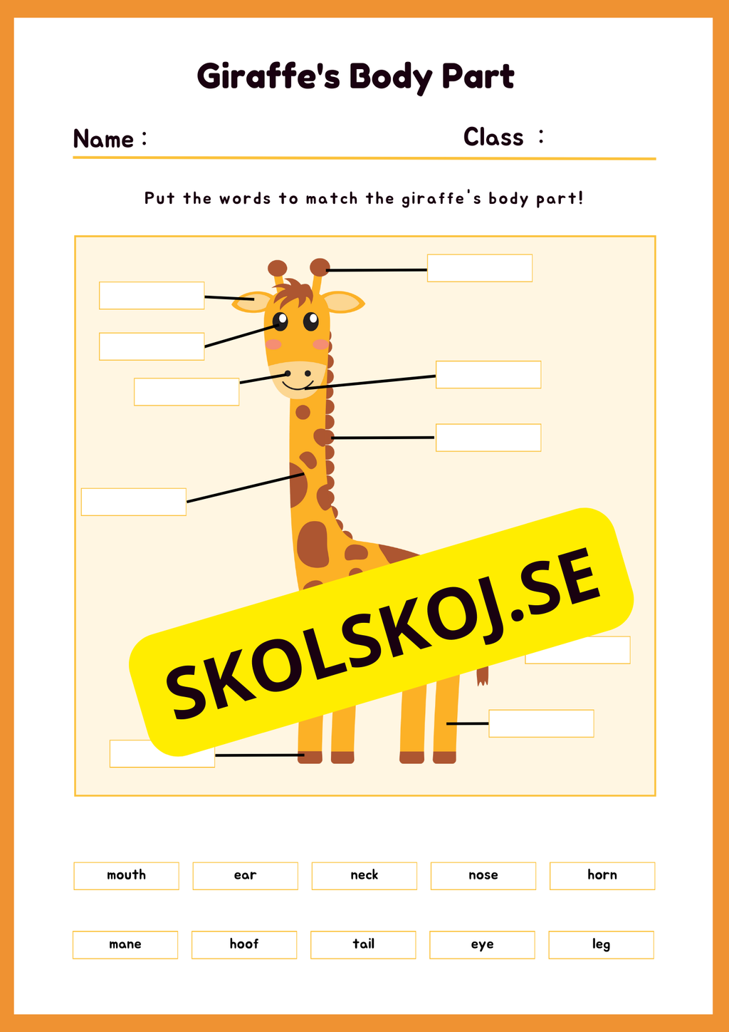 Engelska - Animal Body Parts
