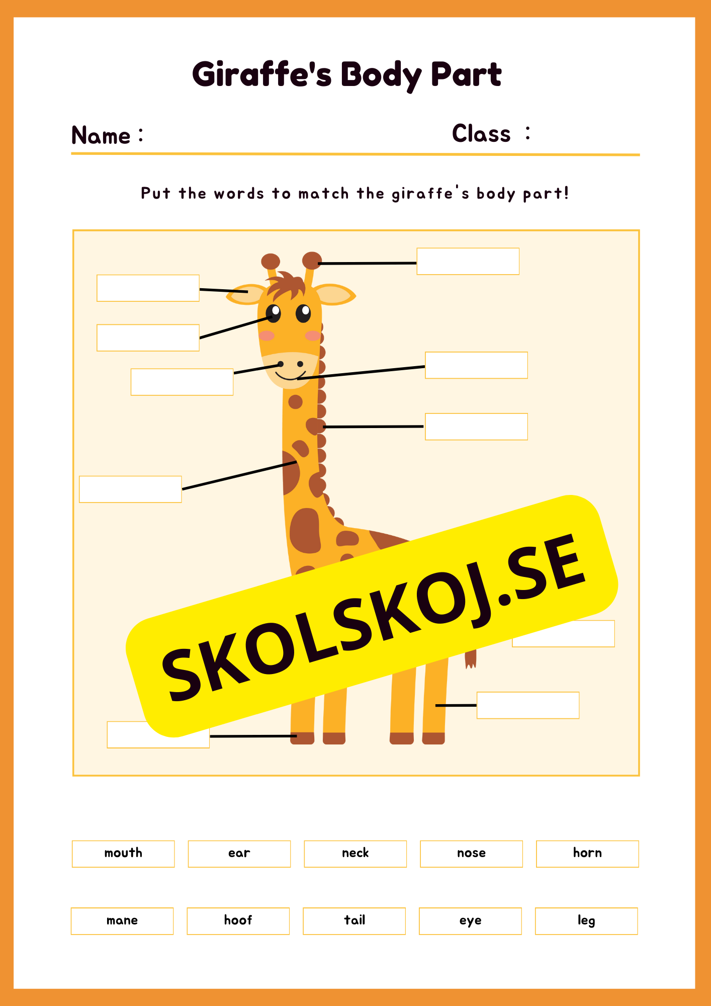 Engelska - Animal Body Parts