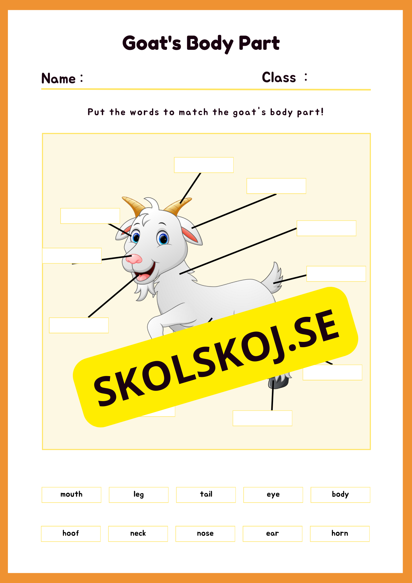 Engelska - Animal Body Parts