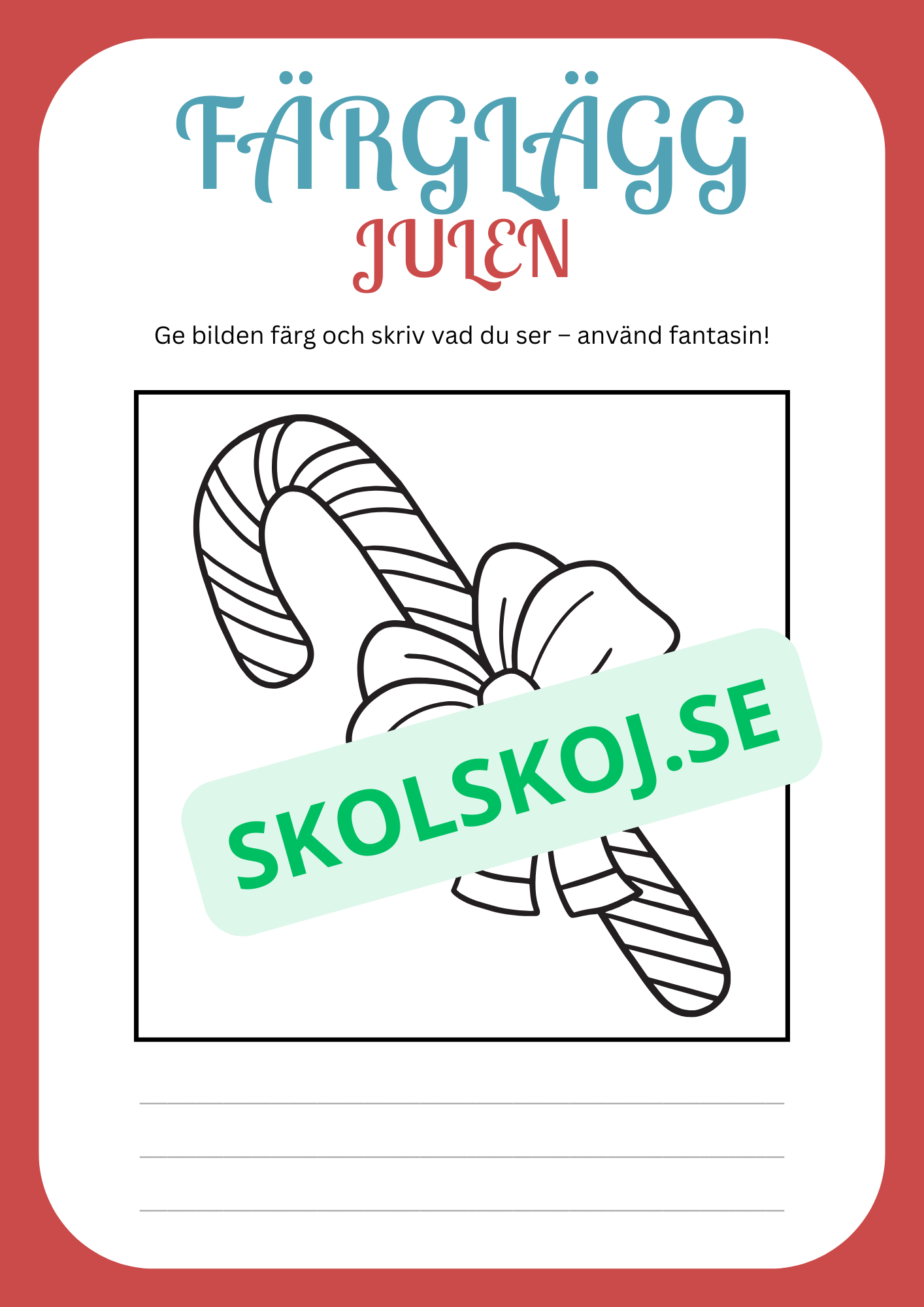 Julskoj - Färglägg och skriv