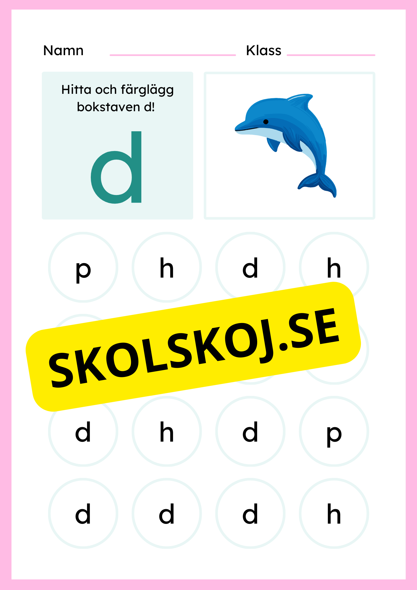 Jag lär mig bokstaven D