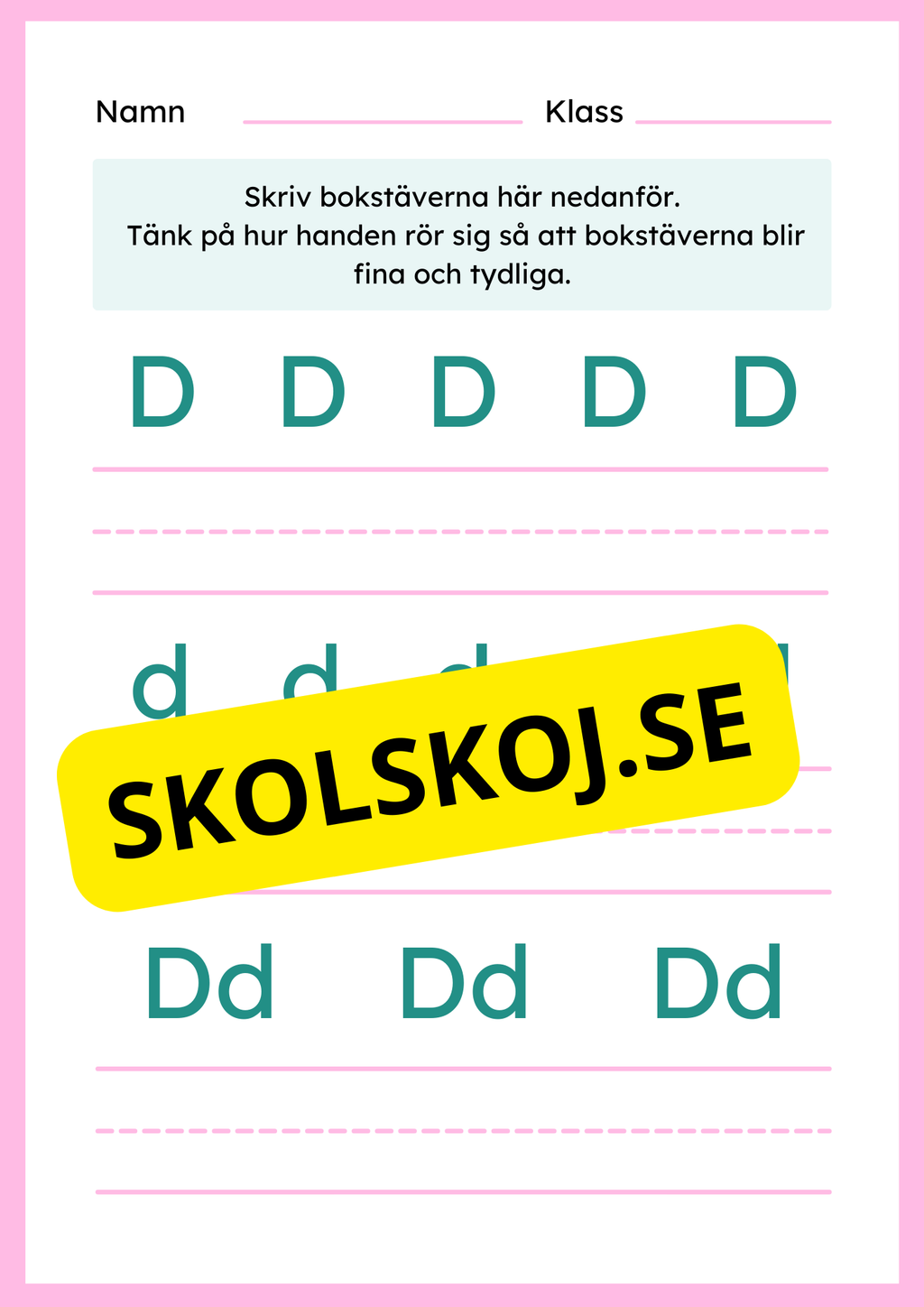 Jag lär mig bokstaven D