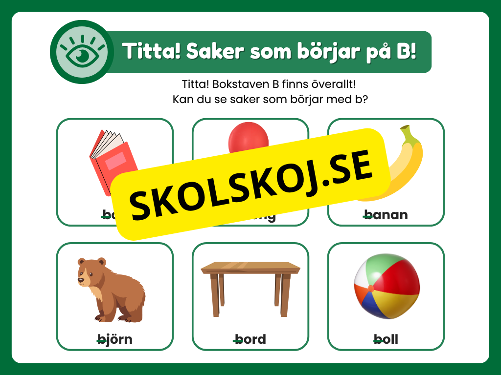 Veckans bokstav - Bokstaven B