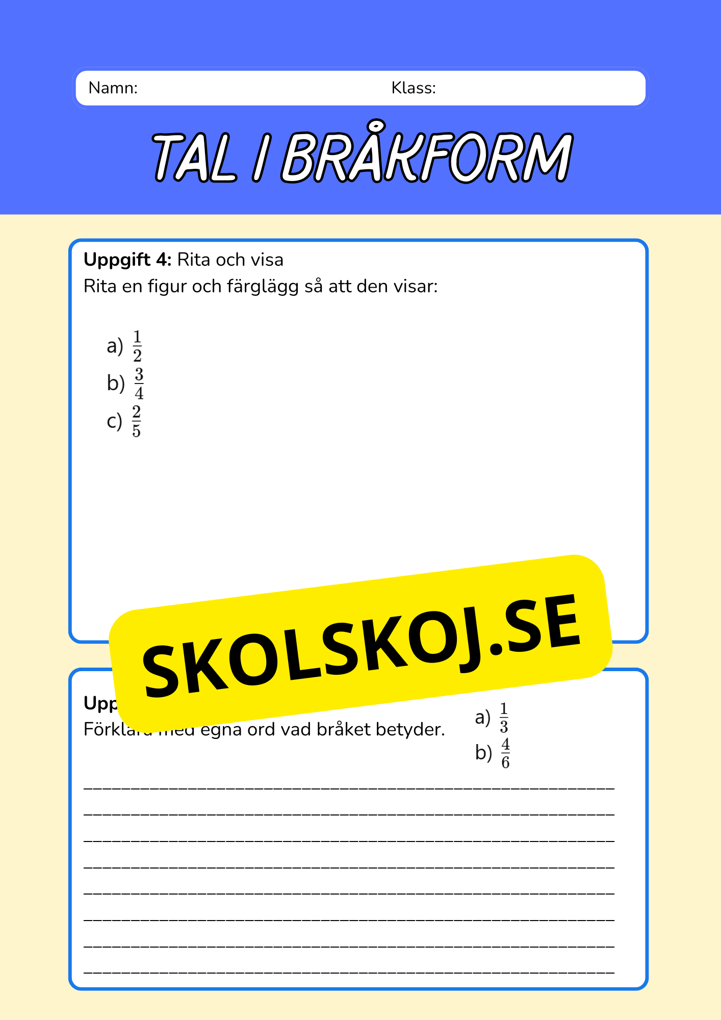 Tal i bråkform - Häfte