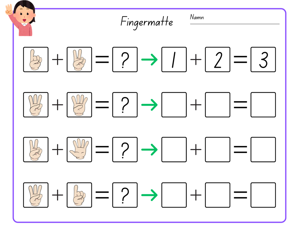 Fingermatte - Addition