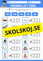 Missing letters - English
